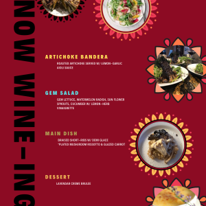 big reds wine focused dinner $155 per guest + tax